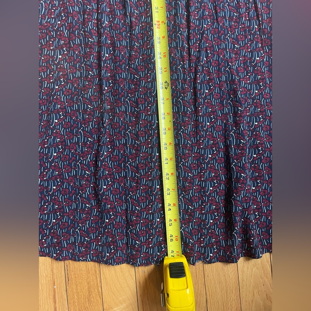 Vintage Laura Ashley Navy & Burgundy Midi Dress - Picture 6 of 11